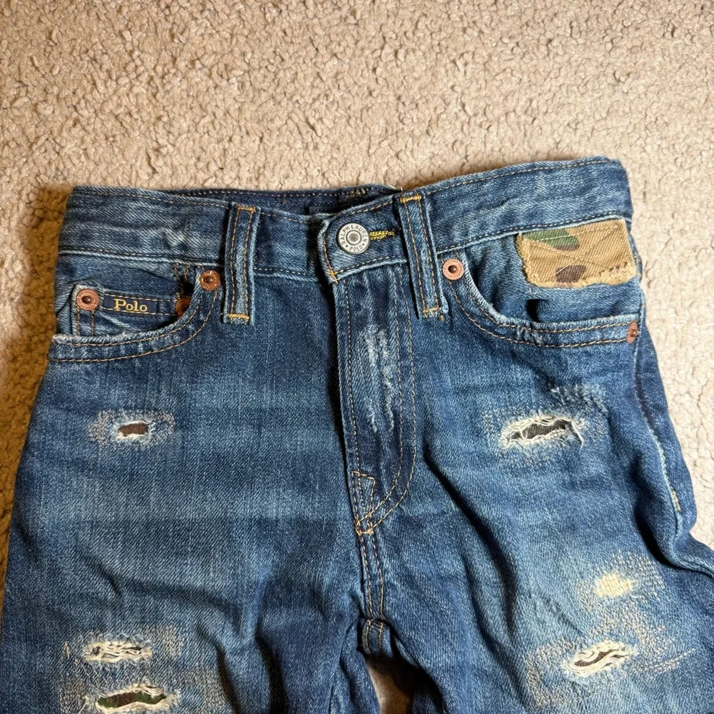 Polo Ralph Lauren‎ The Sullivan Boys Jeans Patchwork Distressed Denim 10 (21x19)